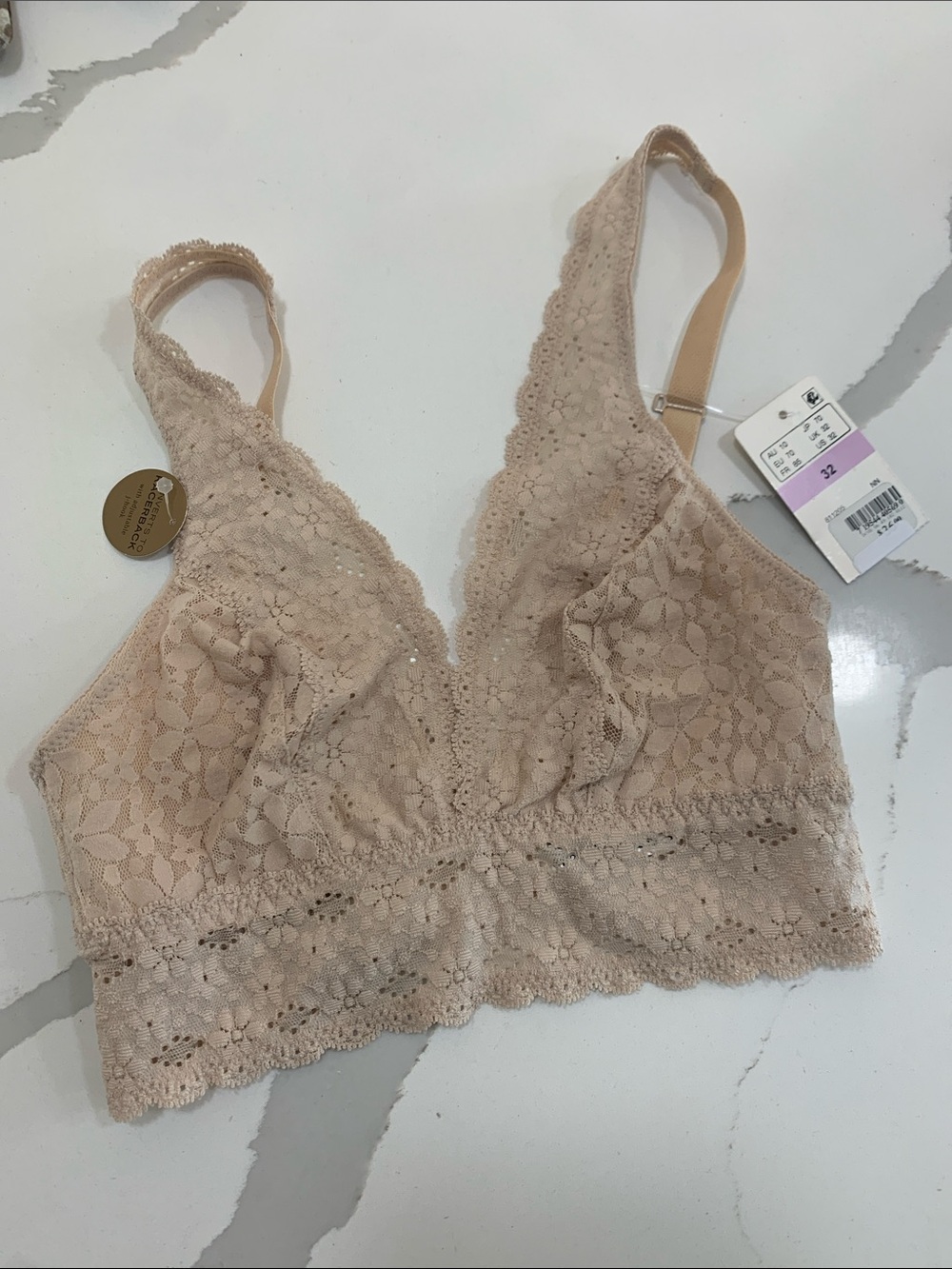 Wacoal women’s halo lace, convertible bra, sand size 32